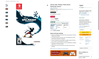 Disney Epic Mickey Switch por $510 | Oferta Amazon