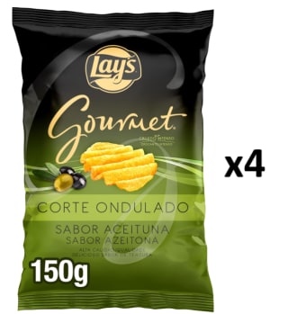 4 Bolsas de Patatas fritas gourmet wavy sabor aceituna Lay's bolsa 150 g por 6.71€