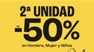 50% en la segunda unidad en varios productos