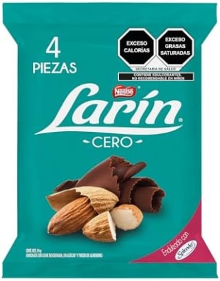 Nestlé Larín Cero Chocolate con Almendra 76 g (bolsa 4 piezas) por $50.50 en Amazon