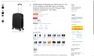 Maleta Carry On 20" ABS RUMBO 55x40x25cm por $646 | Amazon