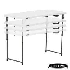 Lifetime 4' x 2' (122 x 60 cm) In Hoogte Verstelbare Halve-vouwtafel voor €38,99