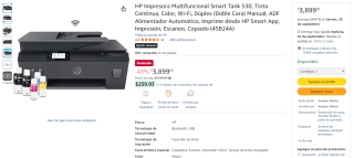 HP Impresora Multifuncional Smart Tank 530 por $3,899 | Oferta Amazon
