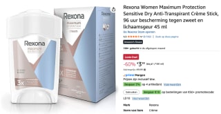 Rexona Women Maximum Protect Sensitive Dry Cream 45ml voor €3,99 bij Amazon