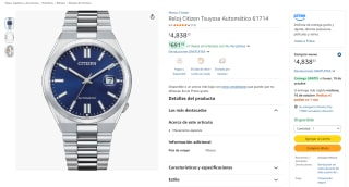 Reloj Citizen Tsuyosa Automático 61714 por $4,840 en Amazon