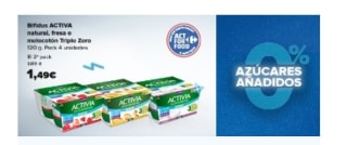 Ofertas en productos 0% azúcares añadidos en Carrefour.