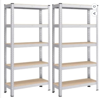 Lot de 2 Etagère établi pour charges lourdes à 43,99€