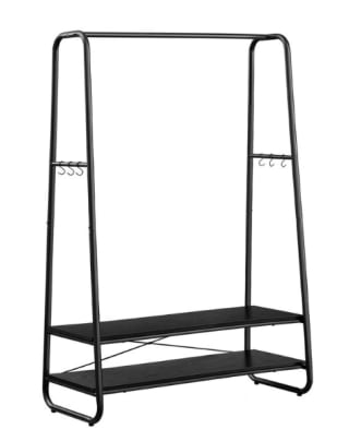 VASAGLE Perchero Burro con 2 Estantes Negro Ébano y Negro Mate por 29.77€