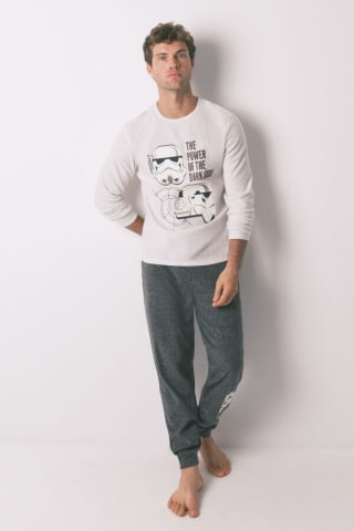 Pijama largo hombre polar gris Star Wars por 19.99€