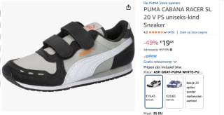 Puma Cabana Racer SL 20 V kids Sneakers voor €19,34 bij Amazon