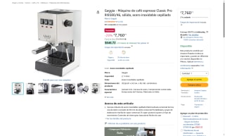 Máquina Café Gaggia por $7,762 | Oferta Amazon
