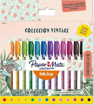 Bolígrafos Paper Mate Kilometrico 16 colores por $60 | Amazon