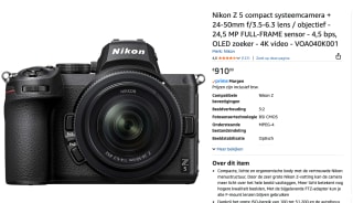 Nikon Z5+24/50mm f/4-6.3 voor €910 bij Amazon