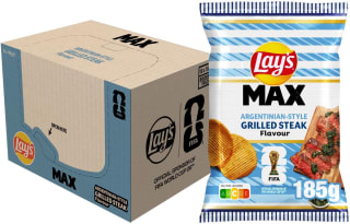 Lay's Max Ribbel Chips Fifa Argentina Steak (10 x 185 g) voor €9,95 bij Bol
