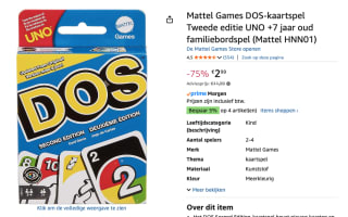 Mattel Uno Dos Second Edition Kaartspel voor €2,99 bij Amazon