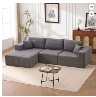 Canapé d'angle gauche 275x170x60cm de 4 places à 389,99€