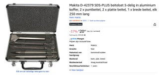Makita SDS+ beitelset, 250 mm voor €20,93 bij Amazon