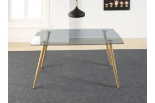 Mesa comedor IENA 140x80 (cristal ahumado) por 85€ en Atrapamuebles