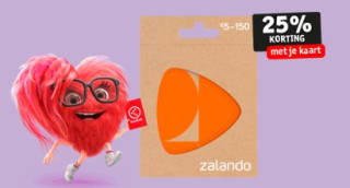25% korting op Zalando cadeaukaarten in de Kruidvat winkel met je kaart