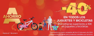 Vuelve 40% EXTRA descuento en juguetes y bicicletas en Carrefour