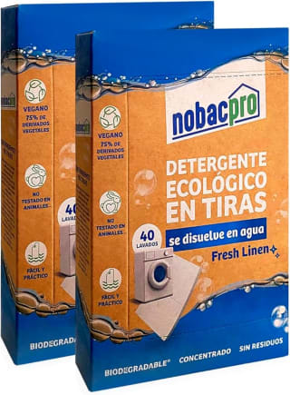 NobacPro Detergente en Tiras para Lavadora | Hasta 80 Lavados por 9.59€