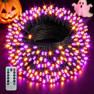 20M 200 LED Luces Halloween Naranja Púrpura por $188 en Amazon