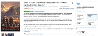 Witcher Blood of Elves. Collector's Hardback Edition boek 3 voor €12,46 Amazon Belgie