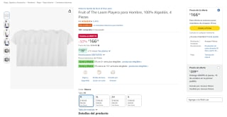 Fruit of The Loom playera para hombre (4 piezas) por $167 en Amazon