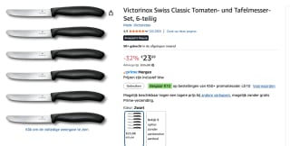 Victorinox Tafelmes 6 stuks voor €23,88 bij Amazon