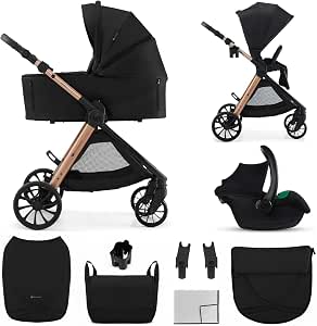Kinderkraft VESTO 2 Carrito Bebé 3 en 1 hasta 22 kg, Capazo + Silla Paseo + Portabebé