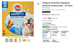 Pedigree Dentastix Dagelijkse Gebitsverzorging Multipack (56 Stuks) voor €9,69