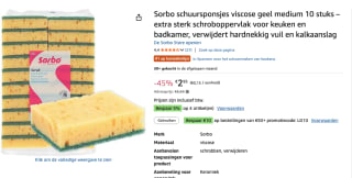 10 Stuks Sorbo schuursponsjes voor €2,95 bij Amazon