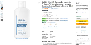 Shampoo Anticaspa DUCRAY Kelual DS 100ml por $229 | Amazon