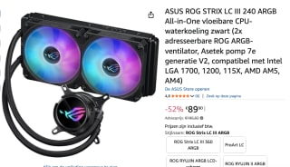 ASUS ROG STRIX LC III 240 ARGB - Black - CPU waterkoeling voor €89,90 bij Amazon