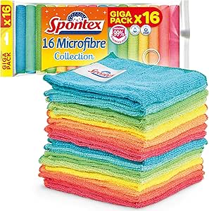 16 bayetas Spontex Paños de microfibra para limpieza por 5.34€