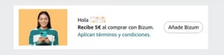 Regalo 5€ en Amazon por pagar con Bizum (cuentas seleccionadas)