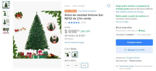 Árbol de Navidad 2.10m por $699 | Oferta Mercado Libre