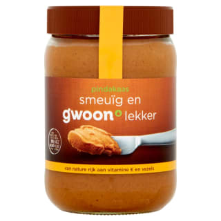 g'woon Pindakaas naturel voor €0,83 bij Vomar