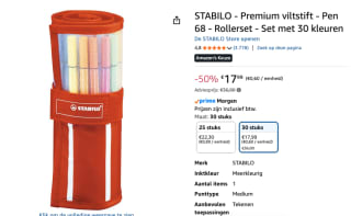 Stabilo point 68 viltstiften rollerset (30 stuks) voor €17,99 bij Amazon