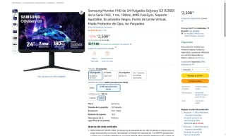 Monitor Samsung G3 Odyssey 24" por $2,501 | Oferta Amazon
