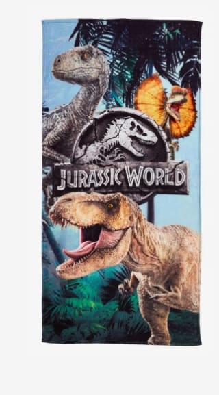Toalla de ducha velur JURASSIC WORLD 70x140 por 5€ (tiendas)