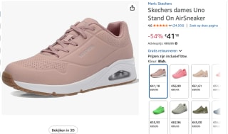 Skechers Uno - Stand On Air Dames Sneakers - Roze voor €41,18 bij Amazon