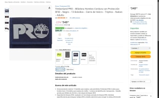 Billetera Timberland PRO RFID 13 Bolsillos por $349 | Amazon
