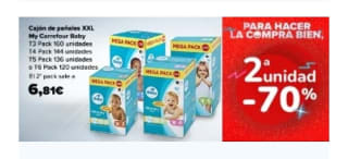 Las mejores Ofertas de Pañales en Carrefour.