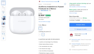 Audífonos Huawei FreeBuds SE2 por $365 | Mercado Libre