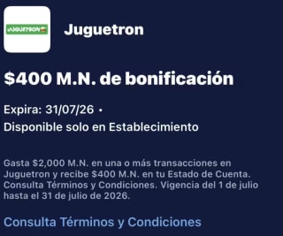 Bonificación de $400 en Juguetron | American Express