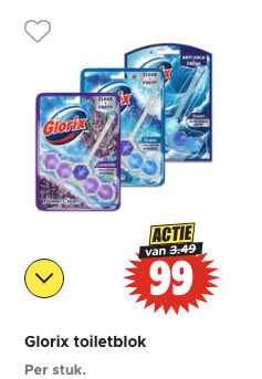 Alle Glorix toiletblokken voor €0,99 bij Dirk