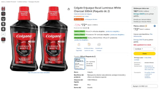 Pack 2 Enjuague Bucal Colgate Luminous White Charcoal por $72 en Amazon