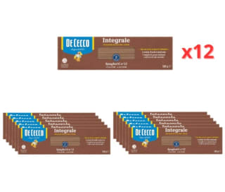 Pack 12×500gr Spaghetti n°12 Integral por 17.99€.