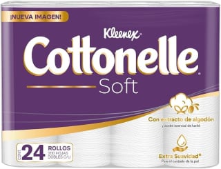 Kleenex Cottonelle Soft (24 rollos de 200 hojas) por $129 en Amazon